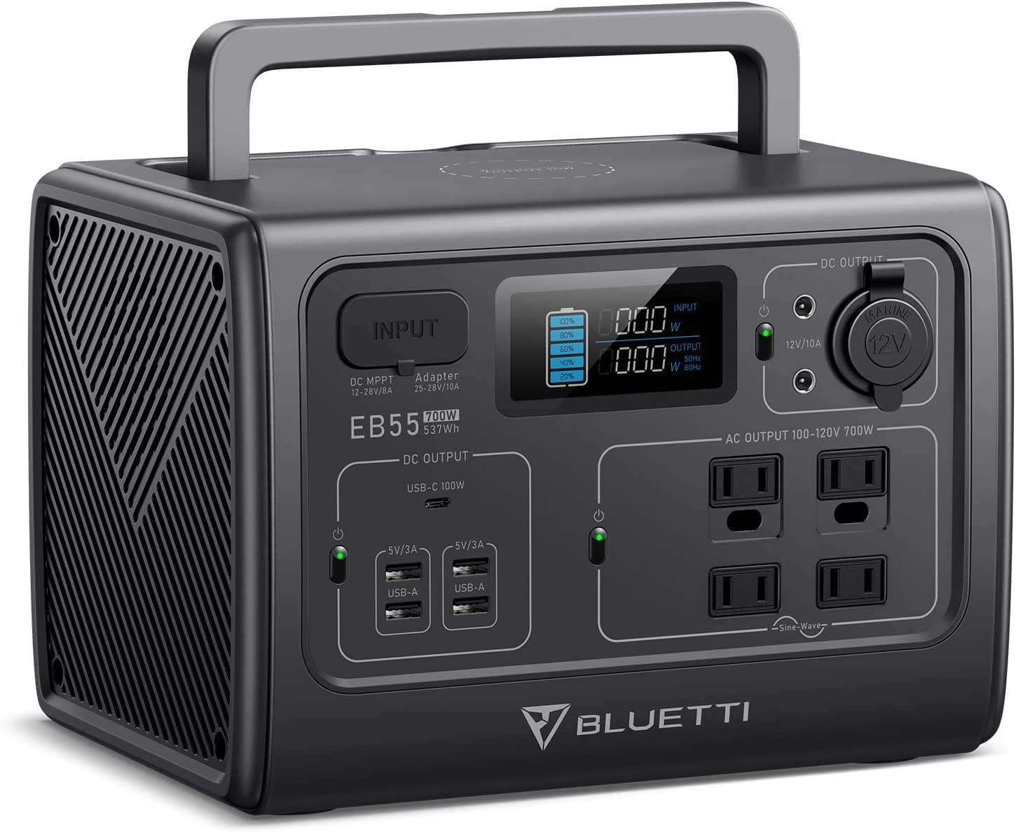 Amazon.com: BLUETTI EB55 Portable Power Station 700W 537Wh LiFePO4