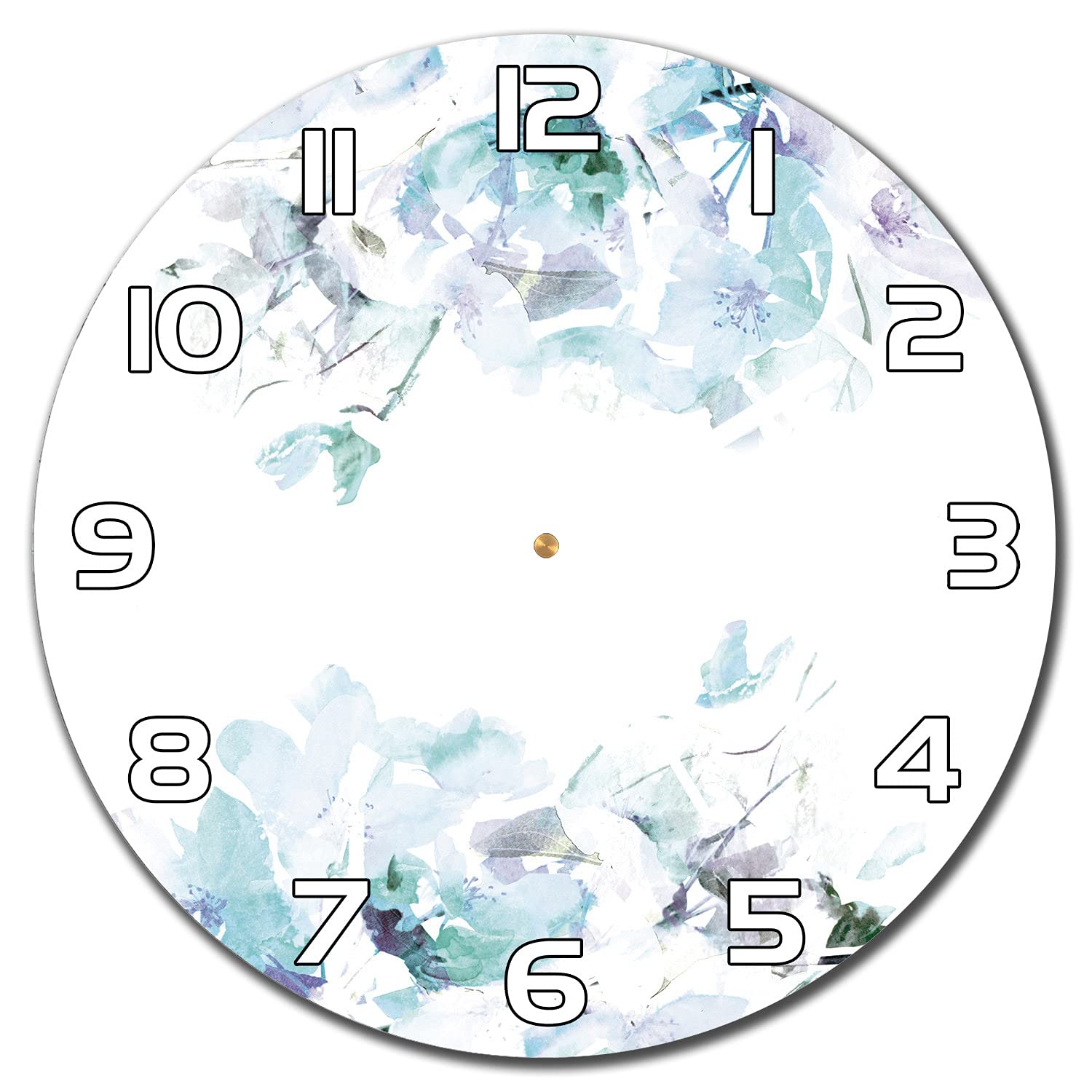 Horloge en verre sécurité 30 cm Floral Vintage avec impression moderne