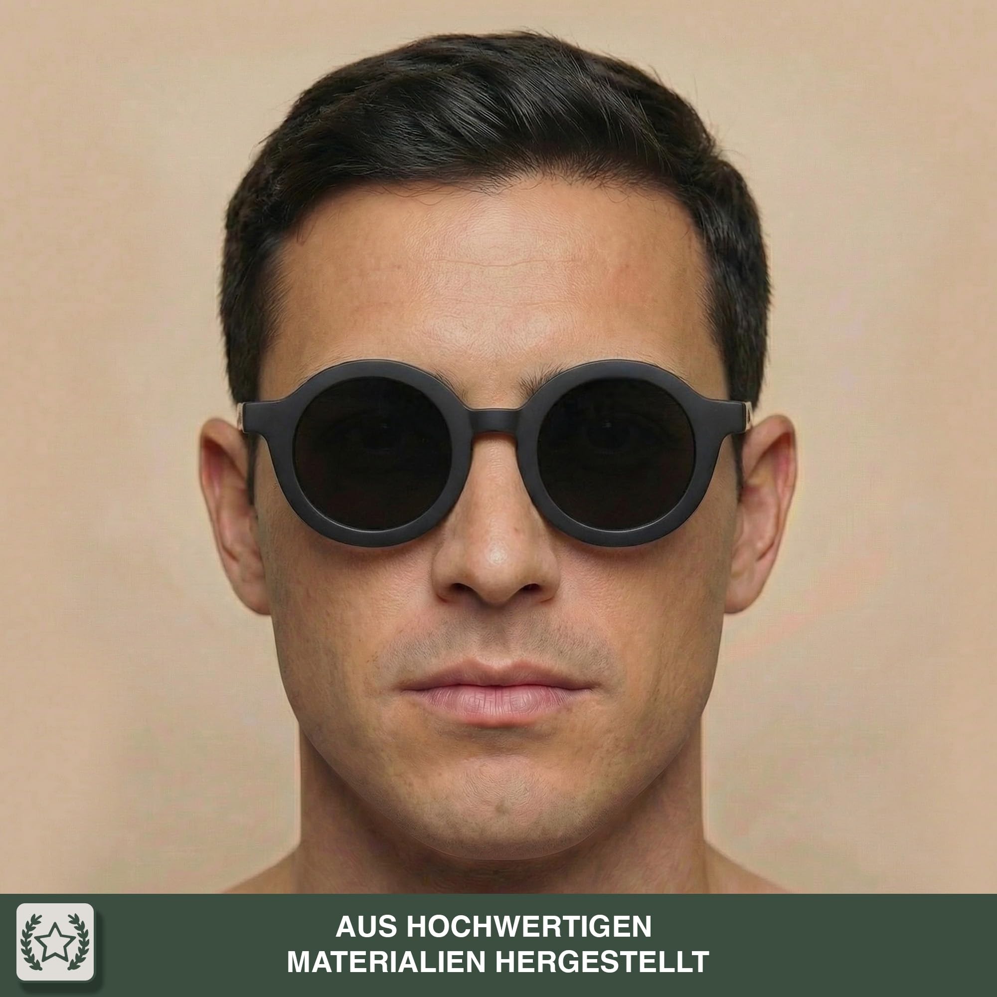 BABYMOCS Signature Unisex Sonnenbrille Damen & Herren | 100% UV-Schutz | Runde Sonnenbrille | Recyceltes BPA-freies Material | Handgefertigt, Unikat-Muster | Schwedisches Design | Inkl. Schutzbeutel