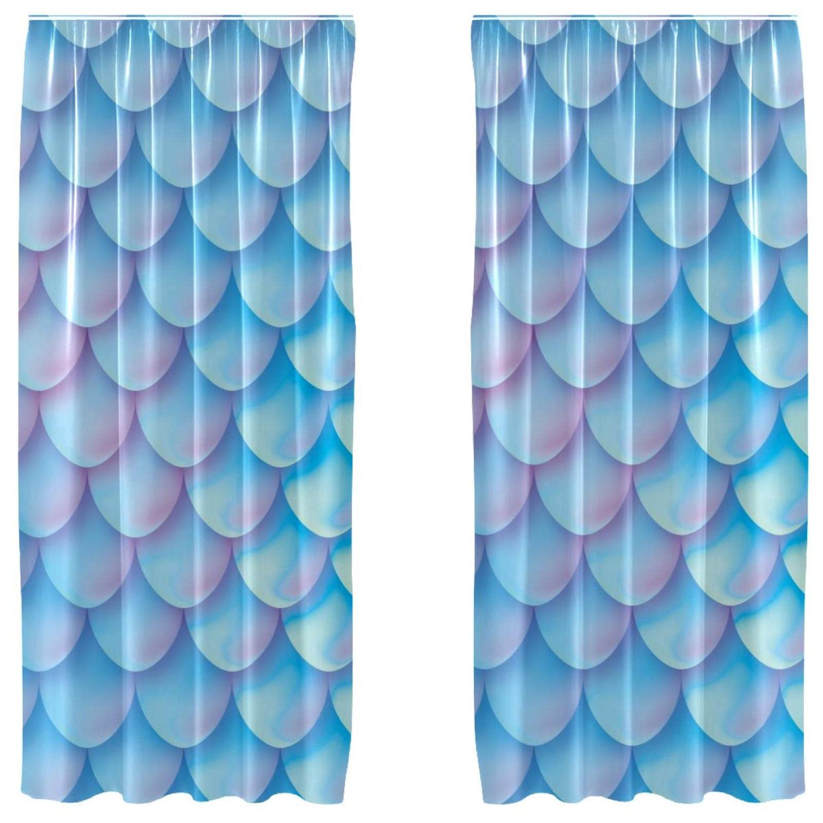 Paneles para sala de estar y dormitorio con estampado marino azul de 55 x 84"