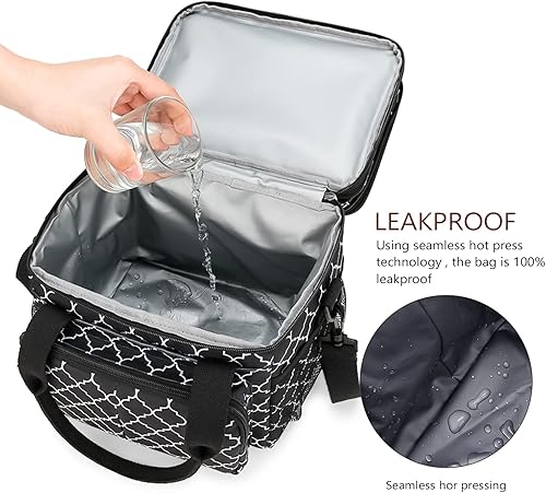 Miniatura 5 de MOV COMPRA Lonchera para mujeres y hombres, lonchera de doble cubierta, bolsas de almuerzo grandes expandibles, lonchera a prueba de fugas, bolsa