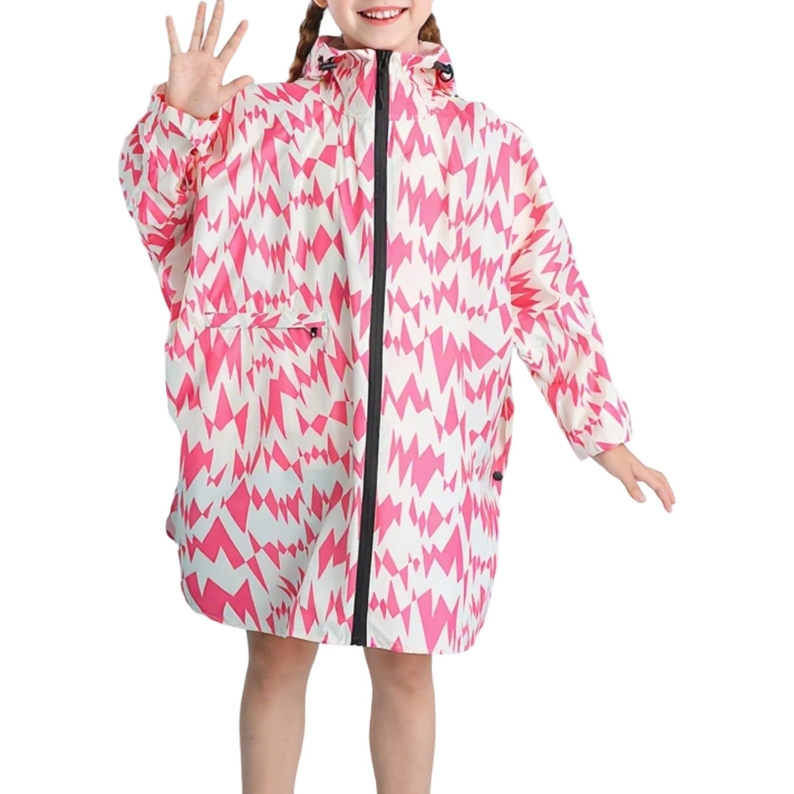 Cape De Pluie Enfant,ImperméAble LéGer à Capuche Et Poches Pour Filles IdéAl Pour Les ActivitéS Scolaires Et De Plein Air De 3 à 14 Ans