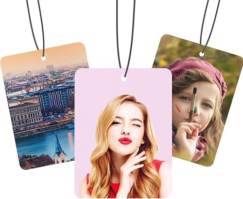 Ambientador personalizado para automóvil con foto texto imagen en ambos lados, regalo personalizado para el día de San Valentín, cumpleaños, ideal