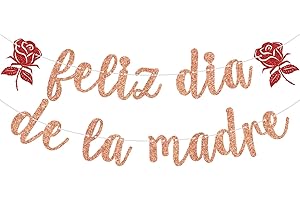 Rose Gold Glitter Feliz Dia De La Madre Banner