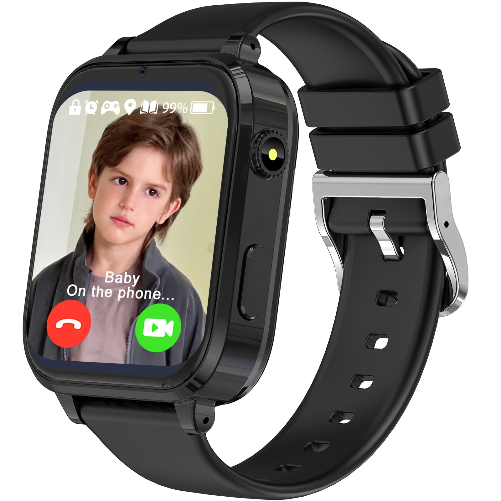clleylise 4G Reloj Inteligente Niño, Reloj Inteligente Niña, Smartwatch GPS para niños, Videollamada, IP68 Resistente, Voz, Llamada SOS, Juego, Regalos para niños y niñas de 4 a 16 (Negro)