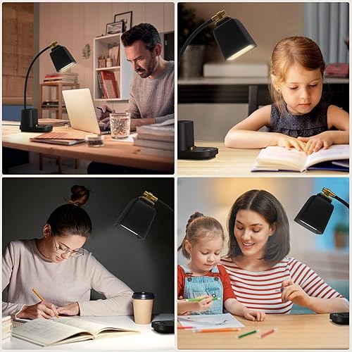 Miniatura 7 de Lámpara de escritorio para oficina en casa, con puerto de carga USB y soporte para bolígrafo, control táctil regulable, perfecta para estudio,