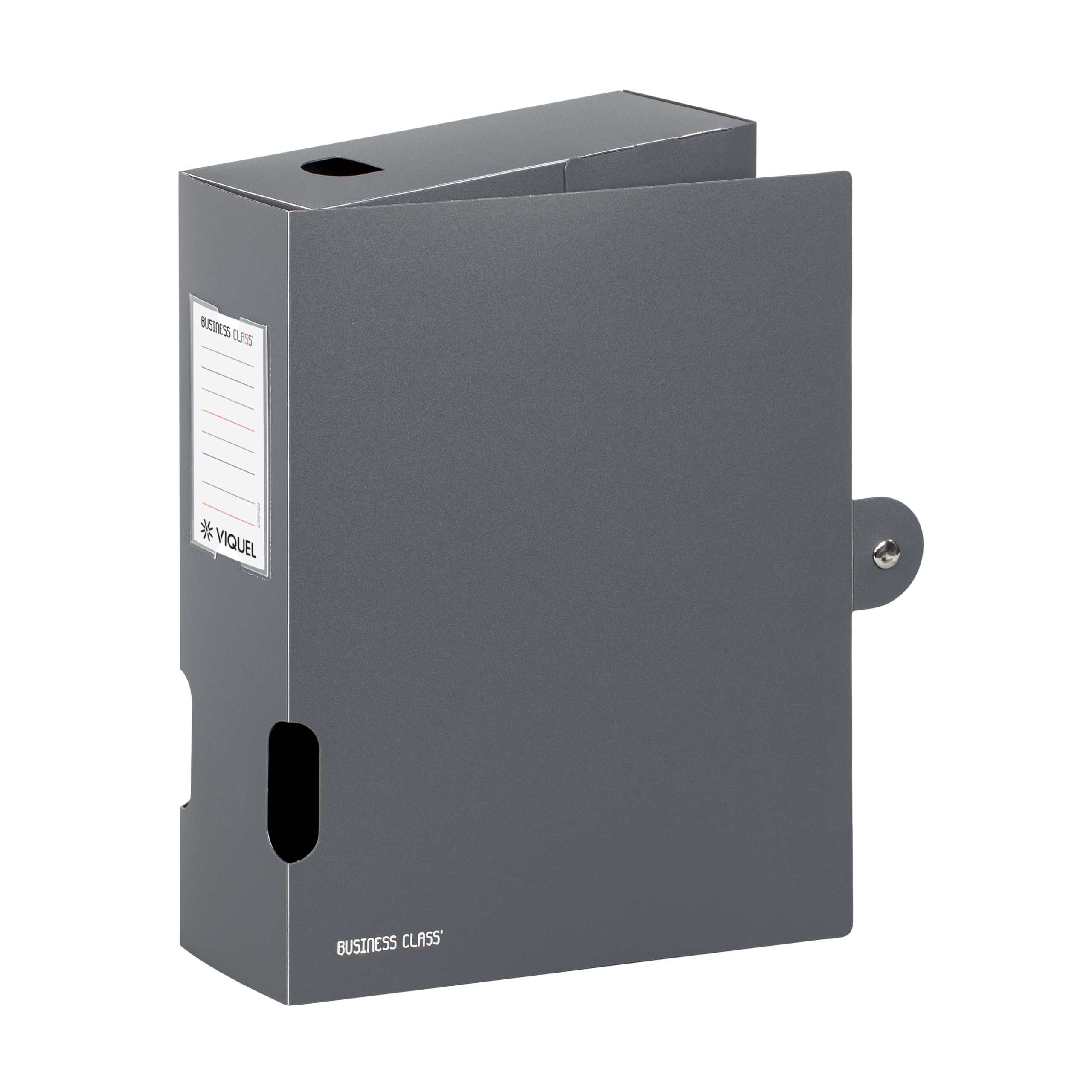 Viquel 6 Stück Aktenboxen aus Kunststoff Business Class, Rücken 8 cm, verschiedene Farben, A4, Modell Class Docs