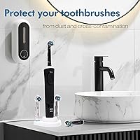 Vista 13 de 4 fundas para cabezales de cepillo de dientes (multicolor) compatibles con cabezal de cepillo de dientes eléctrico Oral B + 1 soporte para cepillos