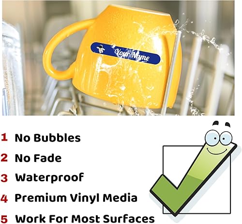 Miniatura 6 de 100 calcomanías de nombre personalizadas para niños, etiquetas de nombre personalizadas para suministros escolares, guardería, etiquetas