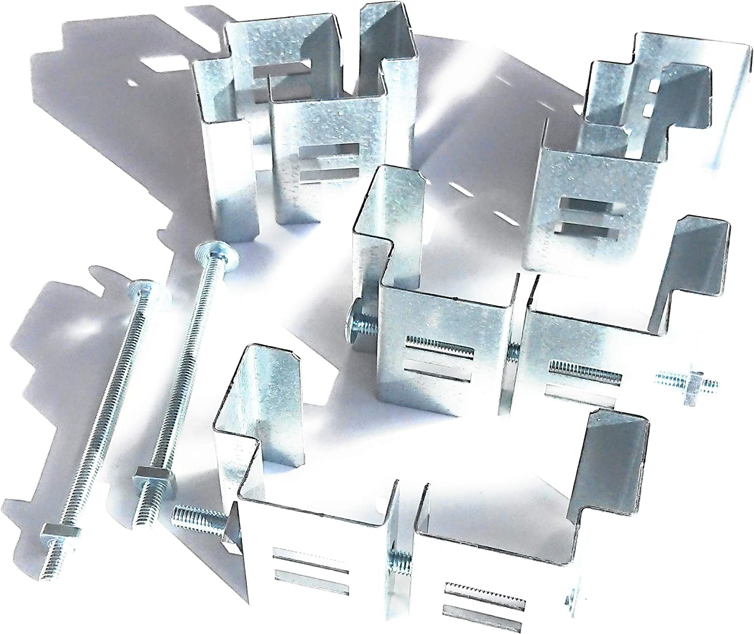 POSTFIX Metal Brackets to fit 4" x 4" SLOTTED CONCRETE FENCE POSTS - Packs of 4, 8 and 12. (Pack of 4)