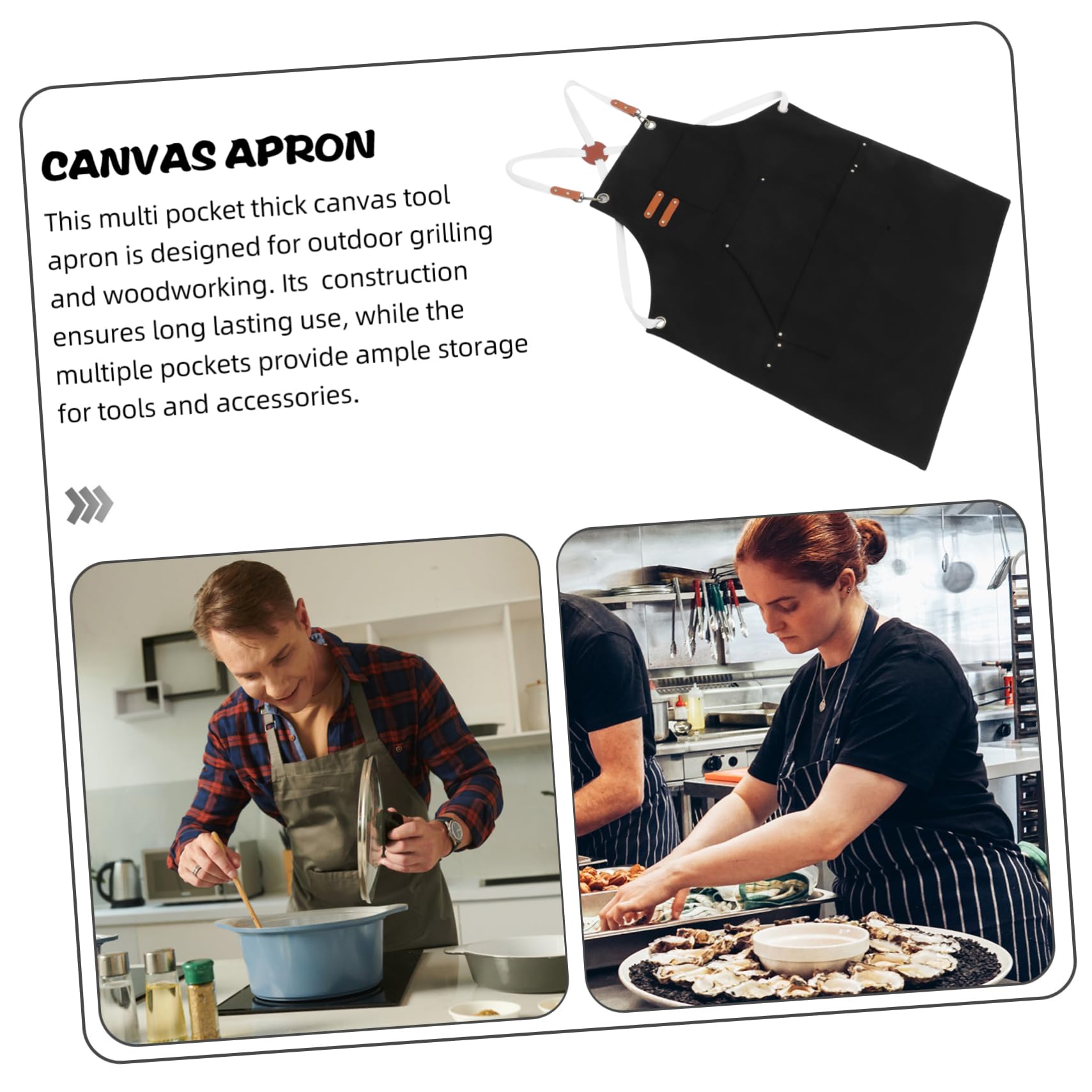 SHINEOFI Delantal De Lona Resistente Con Múltiples Para Hombre Para Barbacoas Carpintería y Actividades Al Aire Funcional y Práctico Para Uso Taller Cocina y Jardín