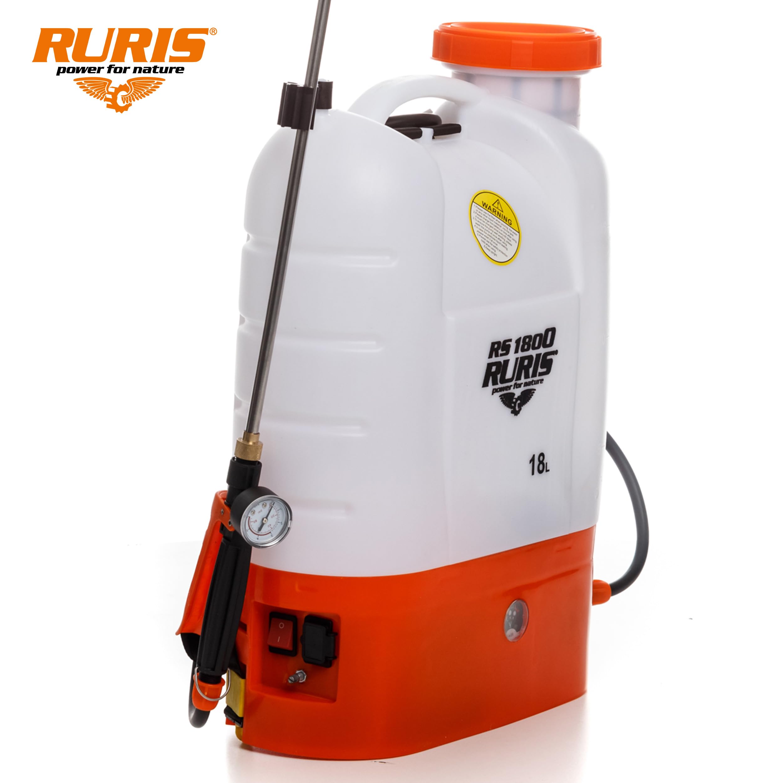 RURIS RS1800 Nebulizzatore Spruzzatore Elettrico 18L 12V 8Ah Telescopica 4h