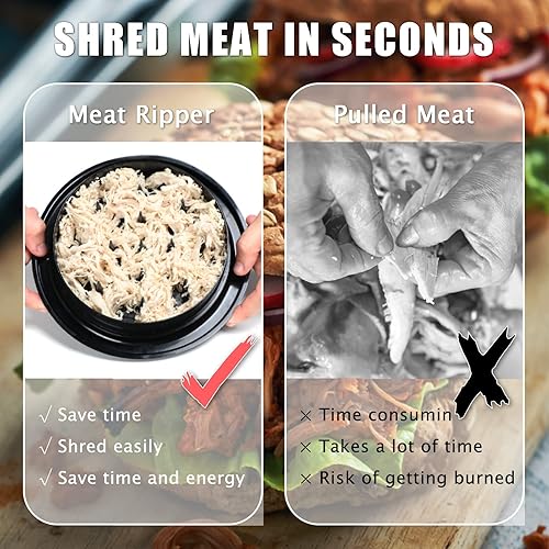 Miniatura 5 de Trituradora de pollo, trituradora de carne, herramienta de trituración de carne con asas y alfombrilla base antideslizante, adecuada para carne de