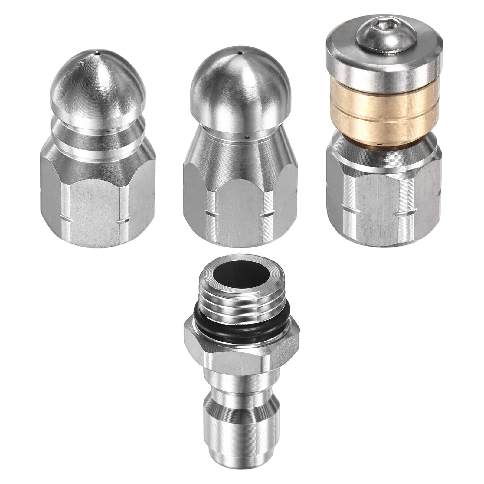 M METERXITY 1-Set Sewer Jetter Nozzle Kits G/NPT1/4 Rotating Flat