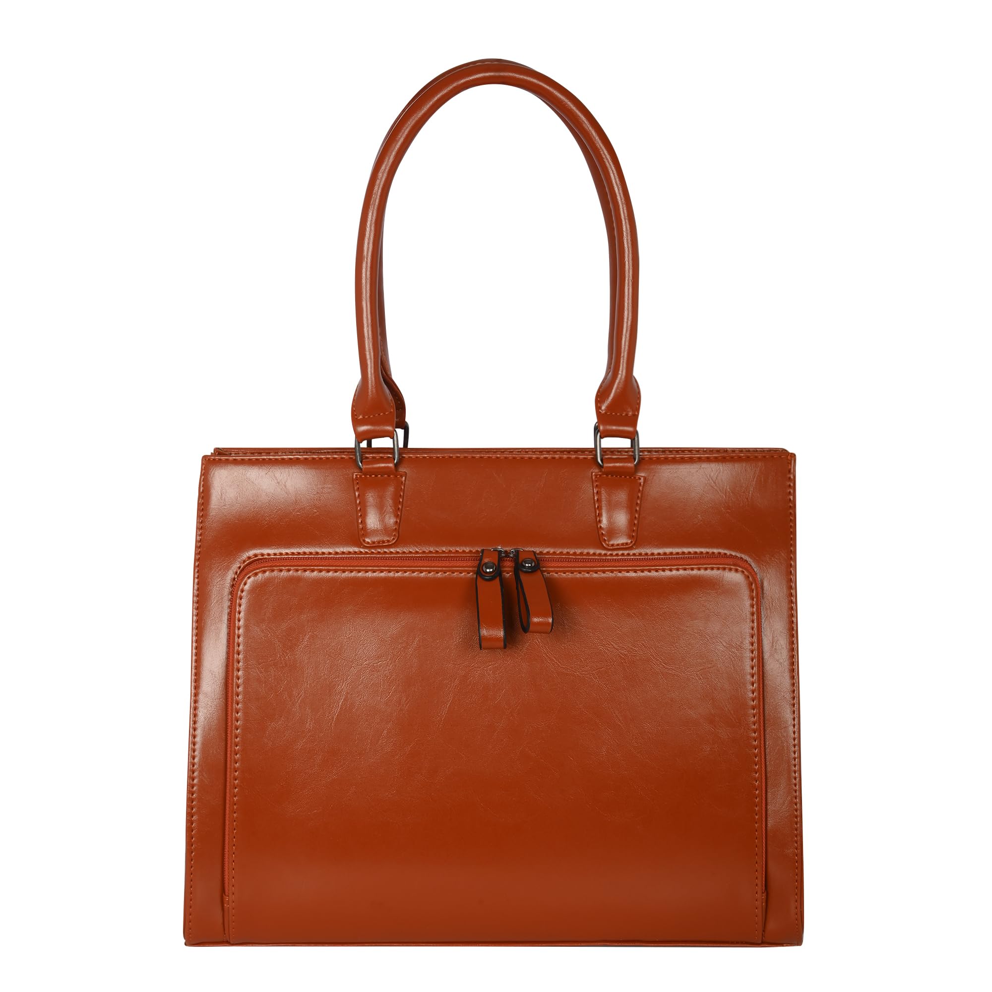 Womens Genuine Faux Leather(PU) Laptop Tote Bag,Breifcase Business Bag 15 inch Laptop BagTop Handles Handbags Vintage Ladies Shoulder Handbag-image-24
