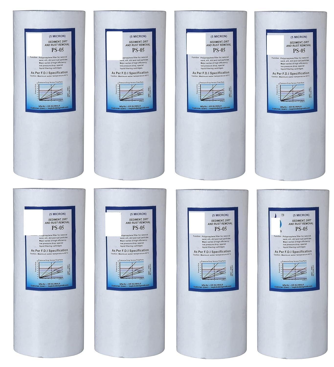 7.5 Inch Spun Filter/RO Filter/Pre Filter 5 Micron for PUREIT Water Purifier, 2.75" OD, 120 Gram (Pack of 4)-image-25