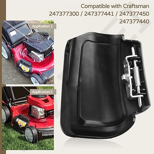 Miniatura 5 de 731-07486 Conducto de descarga lateral y 987-02516A Conjunto de enchufe de mulching con bisagras compatible con Troy-Bilt Columbia, Craftsman,