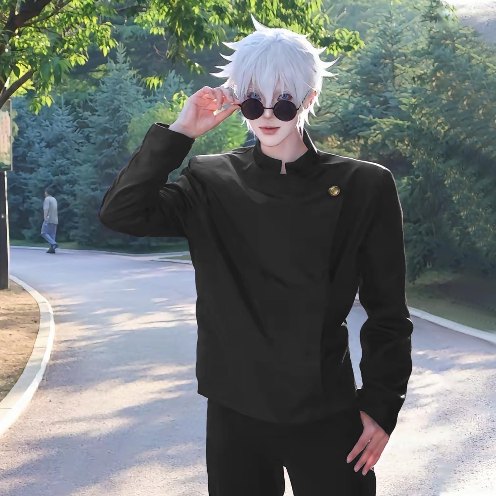 MeYuxg Satoru Gojo Cosplay Costume, Anime Cosplay Costume, Gojo Satoru School Uniform, Jacket with Glasses, Carnival Costume - Image 4