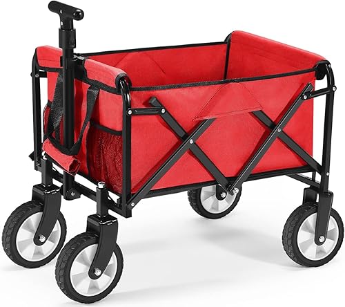 PA - Carrito plegable con ruedas para jalar o empujar, se puede usar para la playa, exteriores, para compras, jardín.
