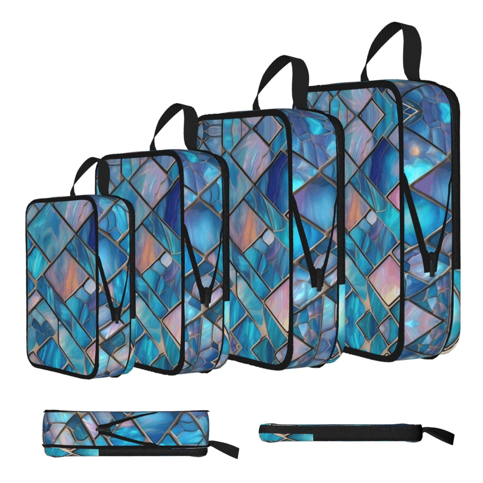 Juego de bolsas de almacenamiento de viaje con estampado de vid salvaje, 4 tamaños