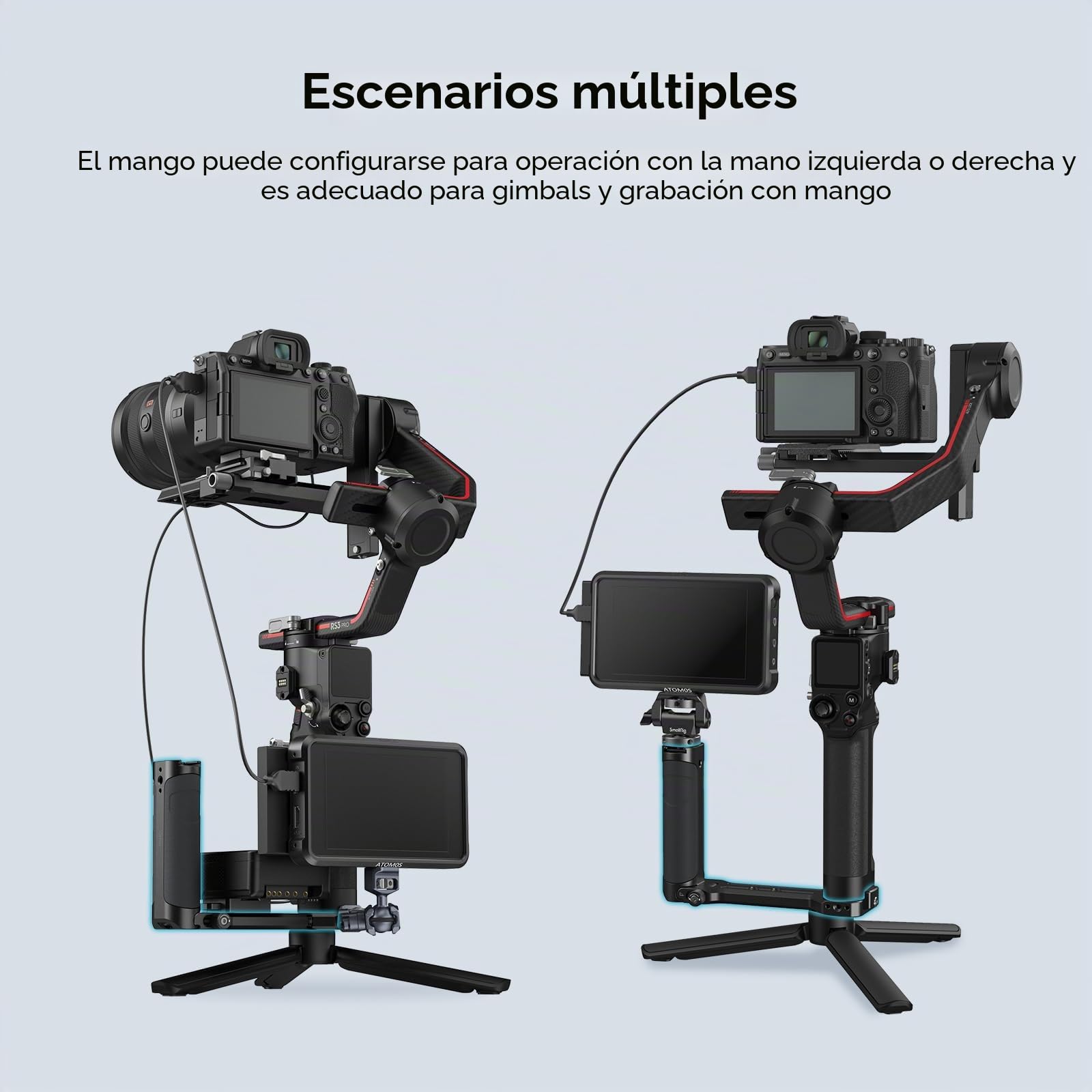 (Nueva Versión) SMALLRIG Mango Agrarre de Aluminio para dji RS 4 Mini/RS 4 / RS 4 Pros/Ronin-S/Ronin-SC/RS 3 / RS 3 Pro/RS 3 Mini/RS 2 / RSC 2 etc. - 2786C