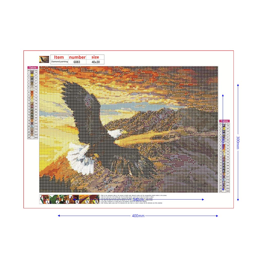 Diamond Painting Winter-Adler – 30x60 Cm, 5D Voller Bohrer – DIY Diamantbild Mit Zubehör