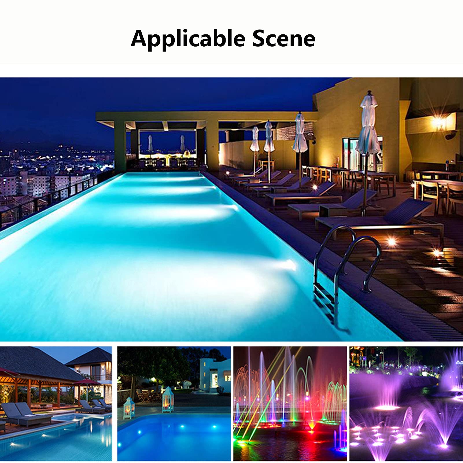 Par 56 RGBW Luce for Piscina con Controllo, AC 12V IP68 Materiale in Acciaio Inossidabile Luce Subacquea (25w)