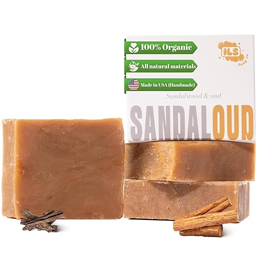 SandalOUD Barra de jabón orgánica - Hecho en Estados Unidos - Jabón hecho a mano a base de plantas, vegano, proceso en frío - Jabones de baño