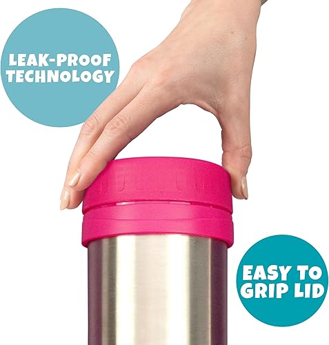 Miniatura 8 de Bentology Lonchera térmica de acero inoxidable de 13 onzas para niños, tarro de almacenamiento de boca ancha a prueba de fugas para alimentos