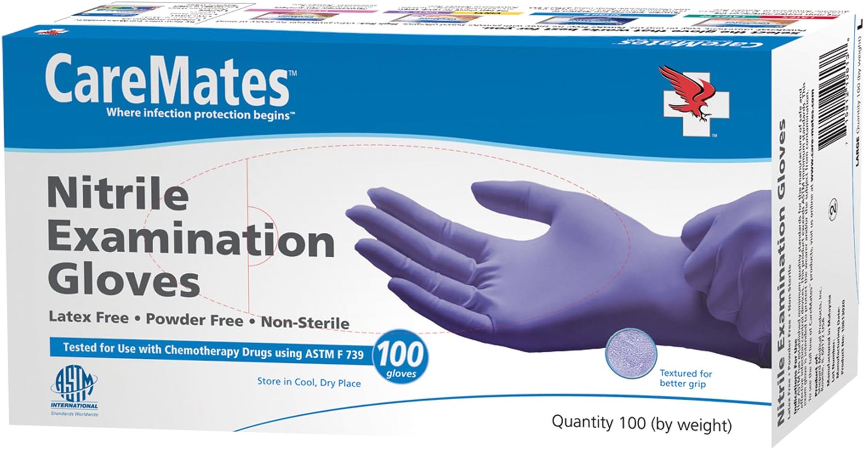 Nitrile Medical Exam Gloves, Latex Free Rubber, Powder Free, Extra Strong, 4 Mil Thick, Certified for Home Infusion, First Aid, Food Safe, Cleaning Gloves, Medium, 100-Count