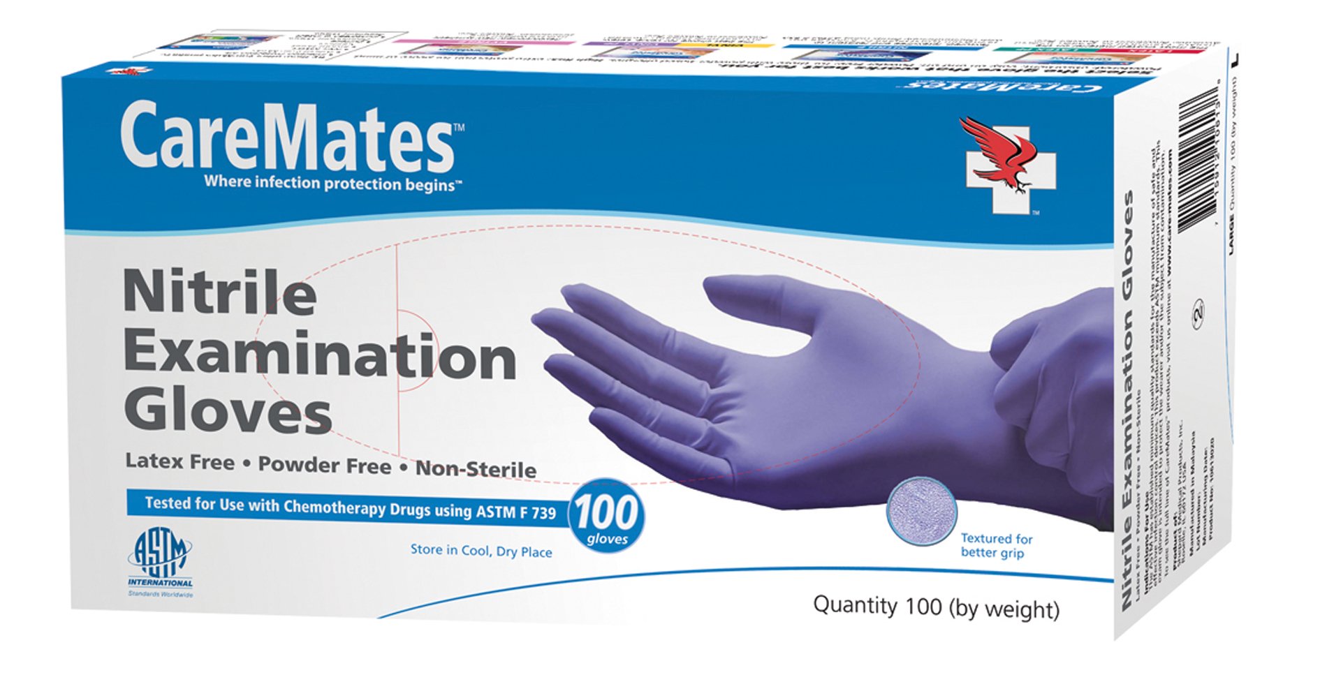 Nitrile Medical Exam Gloves, Latex Free Rubber, Powder Free, Extra Strong, 4 Mil Thick, Certified for Home Infusion, First Aid, Food Safe, Cleaning Gloves, Medium, 100-Count