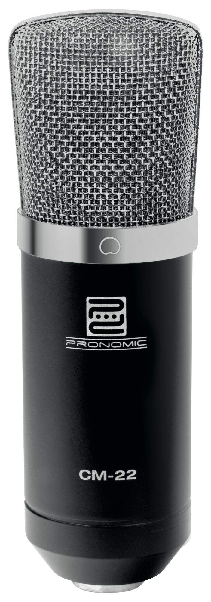Pronomic CM-22 Studio Großmembranmikrofon XLR-Kondensatormikrofon inkl. Popkiller SET (inkl. Mikrofonspinne, Etui, Windschutz, Transportkoffer, Reduziergewinde und Mikro Popschutz gold) schwarz