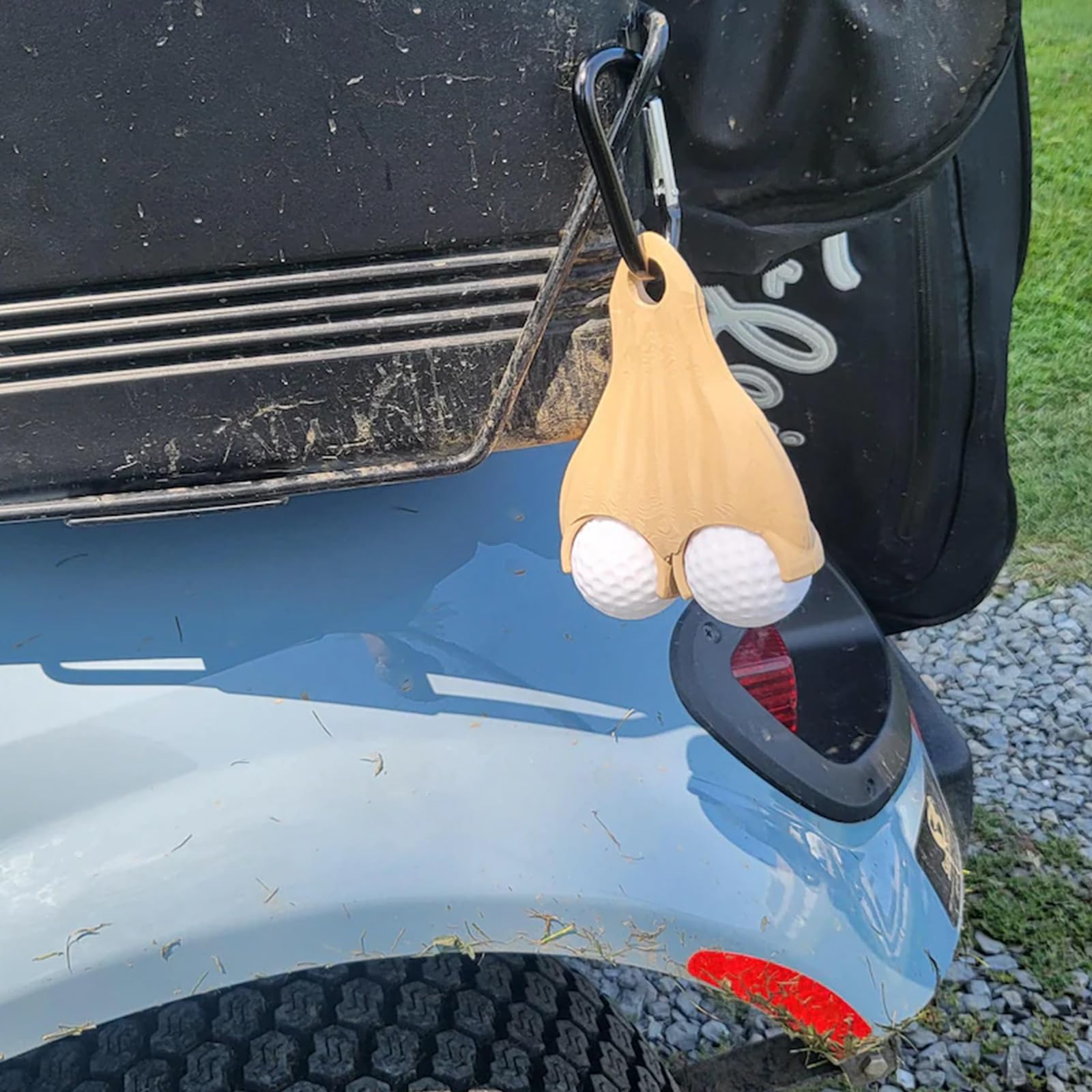 Supporto per testicoli per palline da golf, con stampa 3D, divertente supporto per palline da golf, borsa portatile per palline da golf o cintura, regalo falso cadente