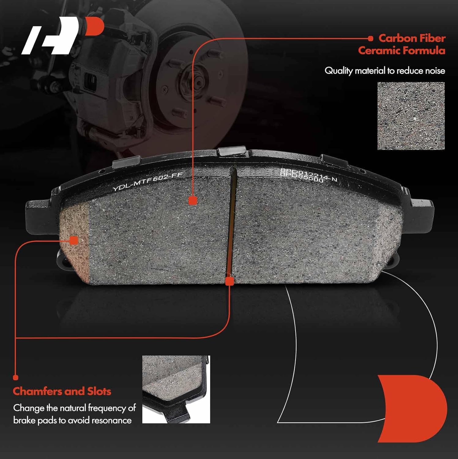 A-Premium 11.42 in (290.00 mm) Front Vented Disc Brake Rotors + Ceramic Pads Kit Compatible with Select Nissan Models - Quest 2004-2009/2011-2017 3.5L, 6-PC Set