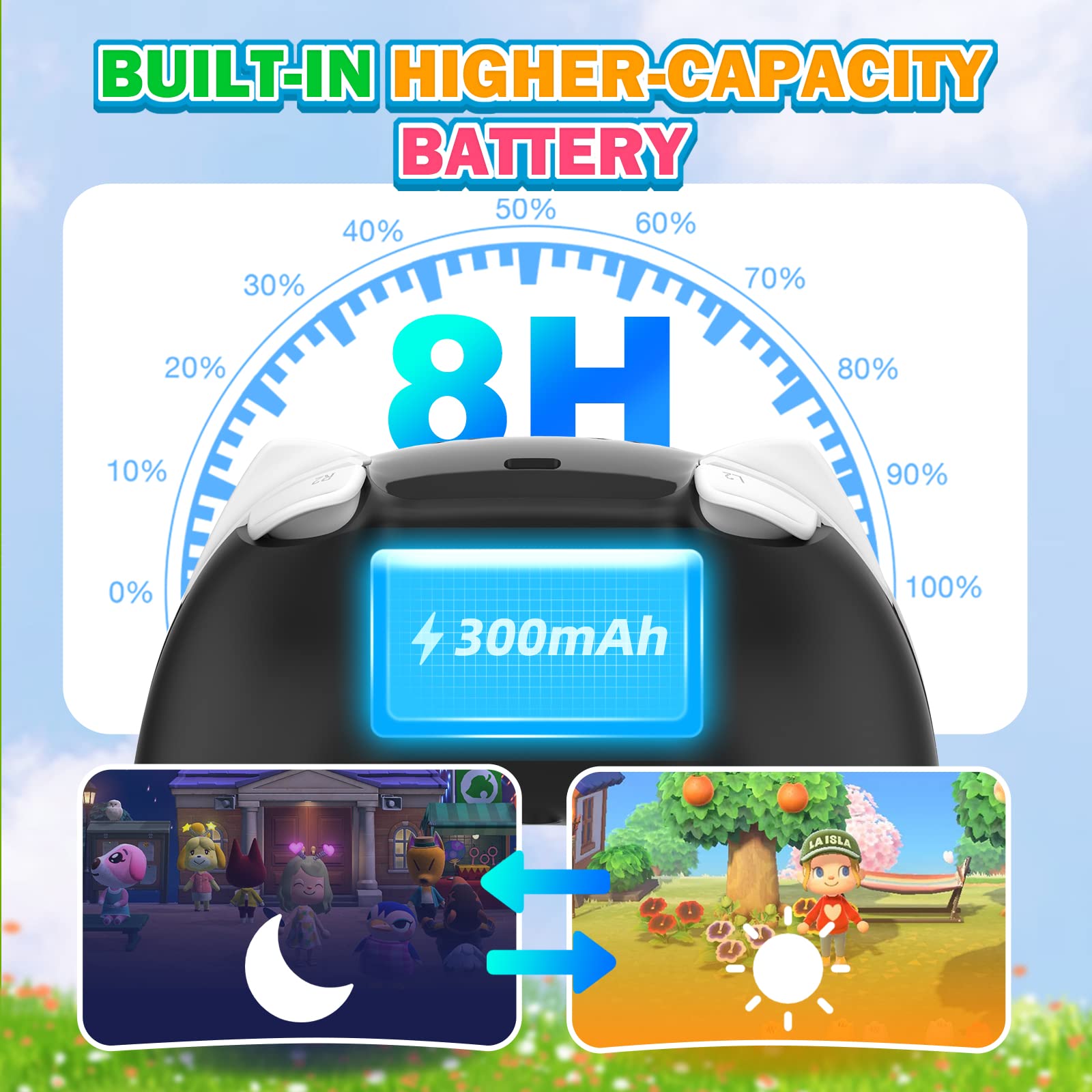 IINE Cute Switch Controller, Bluetooth Cartoon Kitten Nintendo Switch Controllers Wireless, Kawaii Light Switch Gaming PC Controller with TURBO/Double Vibration Function (Black)