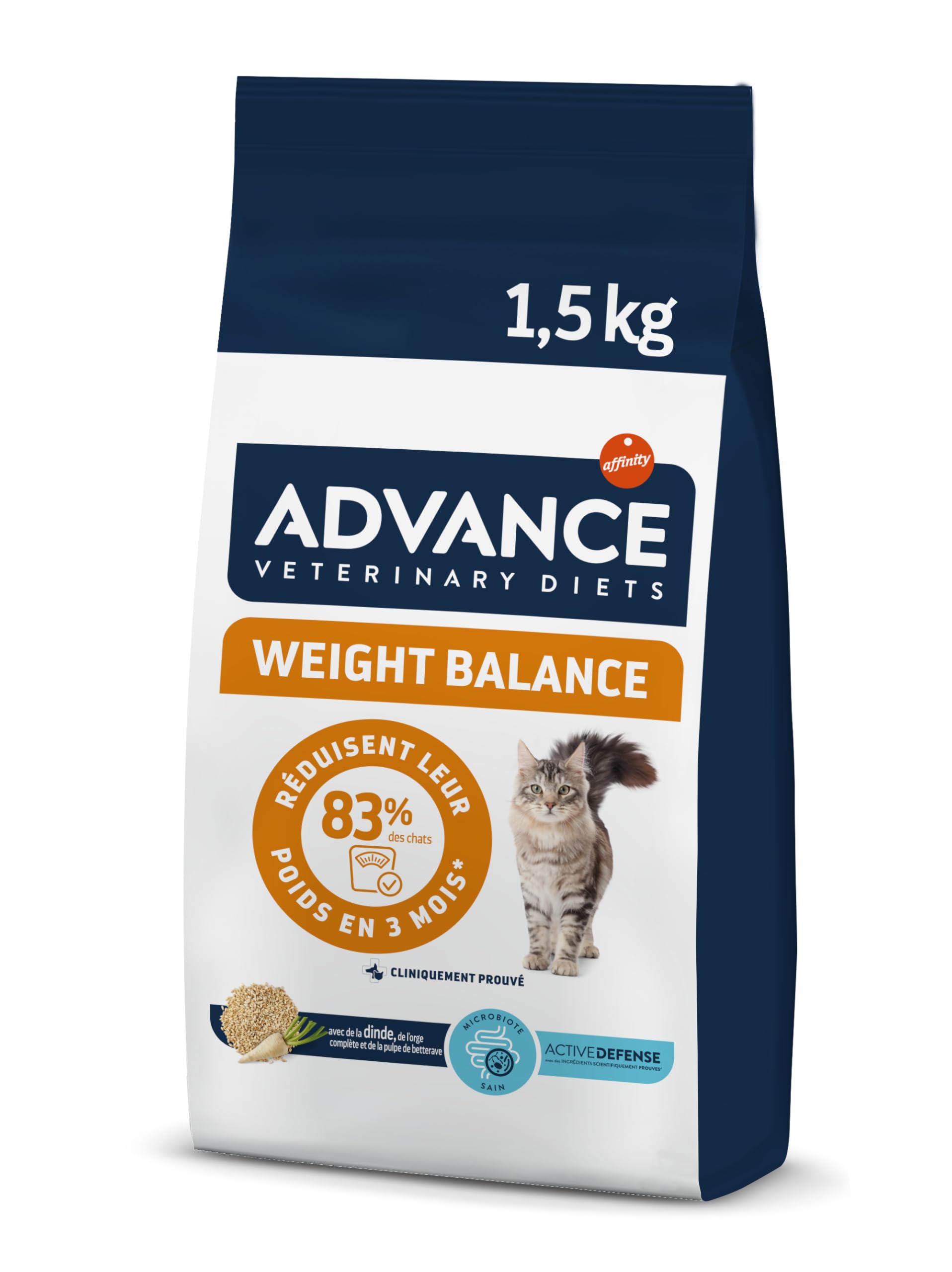 Advance Veterinary Diets Weight Balance, Pienso para Gatos con Problemas de sobrepeso, 1,5kg
