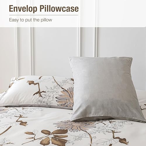 Miniatura 128 de Lekesky Juego de funda de edredón tamaño King, de microfibra suave, bohemio, azteca, azul, bohemio, con cierre de cremallera, lazos en las esquinas