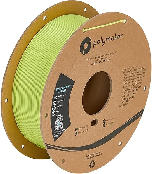 Polymaker Break Away Support Material for 1.75mm Nylon PA12 Filament, 0.5kg Spool - PolySupport 3D Printer Support Filament Easy Support Removal by Hand