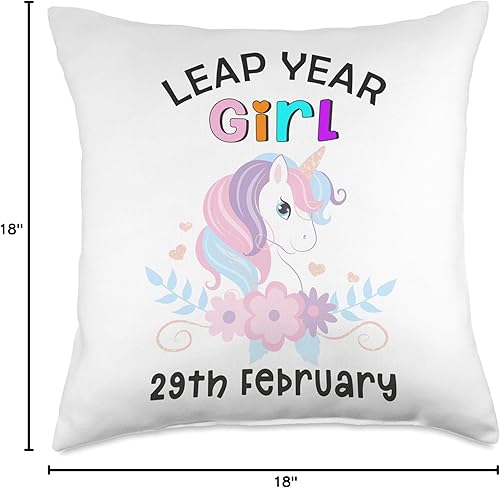 Miniatura 6 de Almohada de unicornio de cumpleaños para niña del año bisiesto 29 de febrero