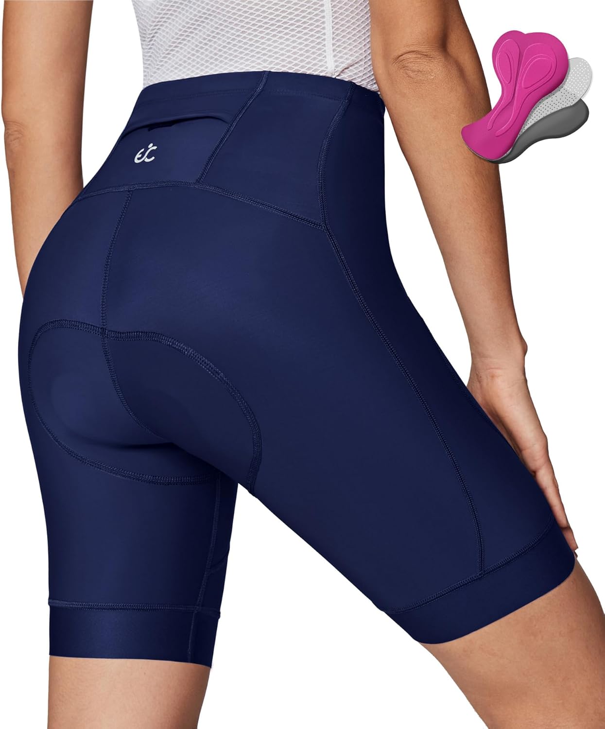 Ewedoos Padded Bike Shorts Women 4D Padding Cycling Shorts with Pocket Road Mountain Ride Womens Biking Bicycle Biker Shorts