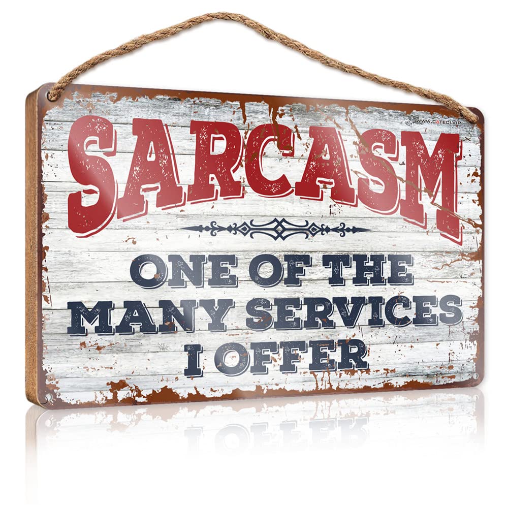 FZFN Farmhouse Door Decor Sarcasm One Of The Many Services I Offer Wooden Sign Summer Decorations For Home Summer Decorations For(23X35CM)