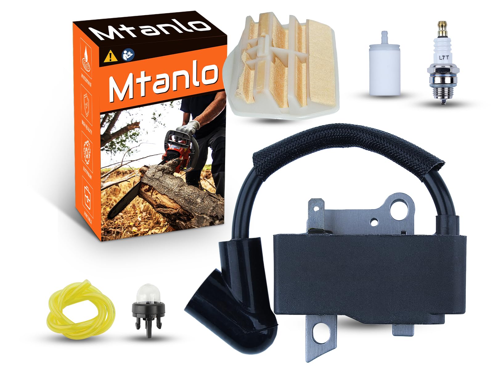 Bobine D'allumage pour Husqvarna 435 440 440E 445 450 450E pour Jonsered 2245 2250 573935701, Bobine D'allumage Kit Filtre à Air Tuyau De Carburant Filtre à Carburant