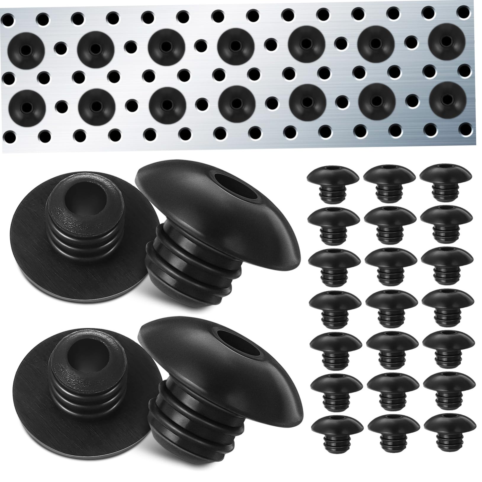 MUCKLILY Pegboard Hook Holder 120 Pcs Locks Stoppers Threaded Design Prevents Sliding for