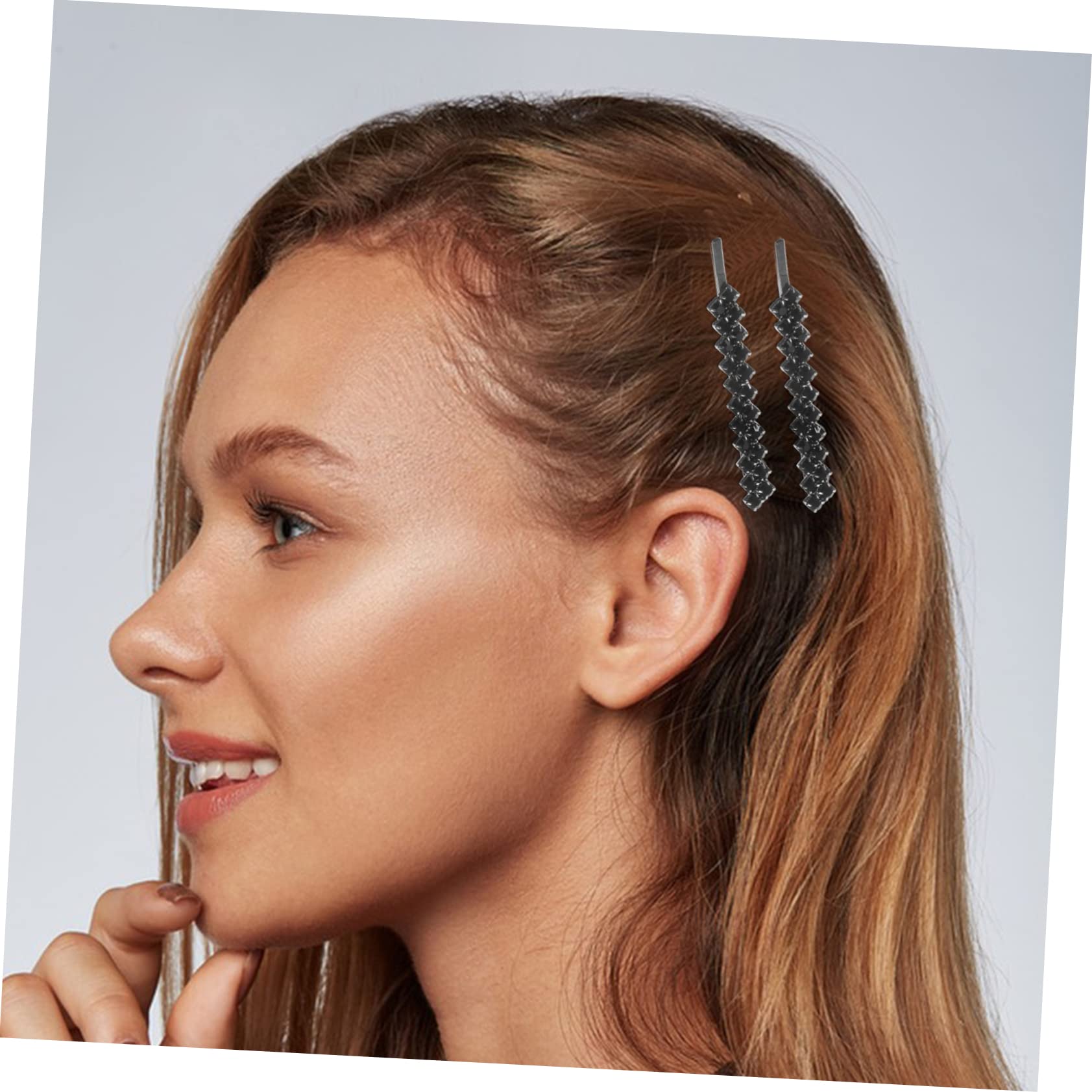 FOMIYES 5 Sets Seitliche Haarspangen Mit Strasssteinen Für Frauen Metall-haarspangen Schwarz Glitzernd Bobby 8 Stück * 5