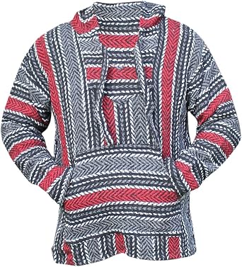 Del Mex Deluxe Mexican Baja Hoodie Sweatshirt Pullover Jerga Surf Poncho Drug Rug