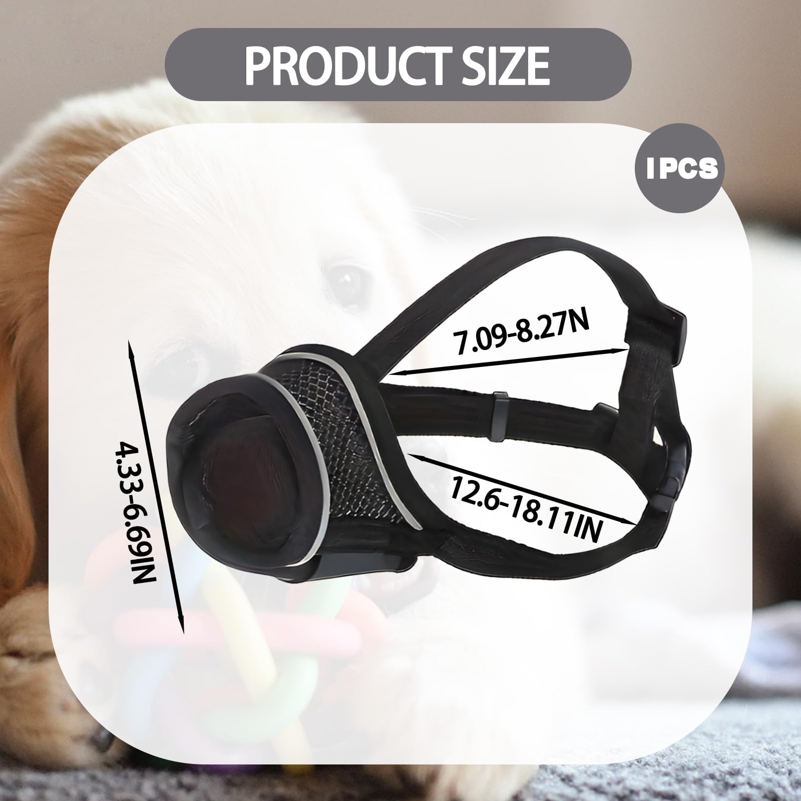 Dog Muzzle Medium, Muzzle for Medium Dogs Adjustable Breathable Mesh Small Dog, Preventing Biting, Barking - Image 2