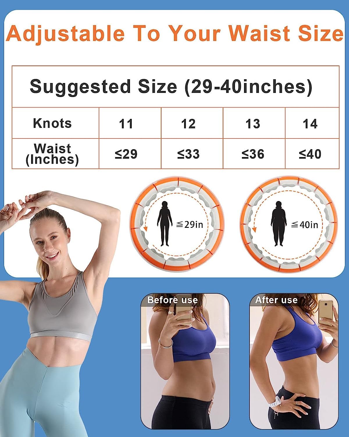 Infinity Hoop – Gewichteter Hula Fit Reifen für Gewichtsverlust & Taillen-Übung für Frauen/Erwachsene – Perfekte Fitness- und Geschenkoption, verbessern Sie Ihre Workout-Routine mit dem ultimativen