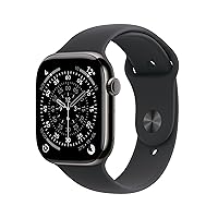 Apple Watch Series 11 GPS + Cellular, Cassa 46 mm in titanio ardesia con Cinturino Sport nero