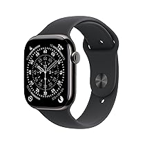 Apple Watch Series 11 GPS + Cellular, Cassa 46 mm in titanio ardesia con Cinturino Sport nero – S, M