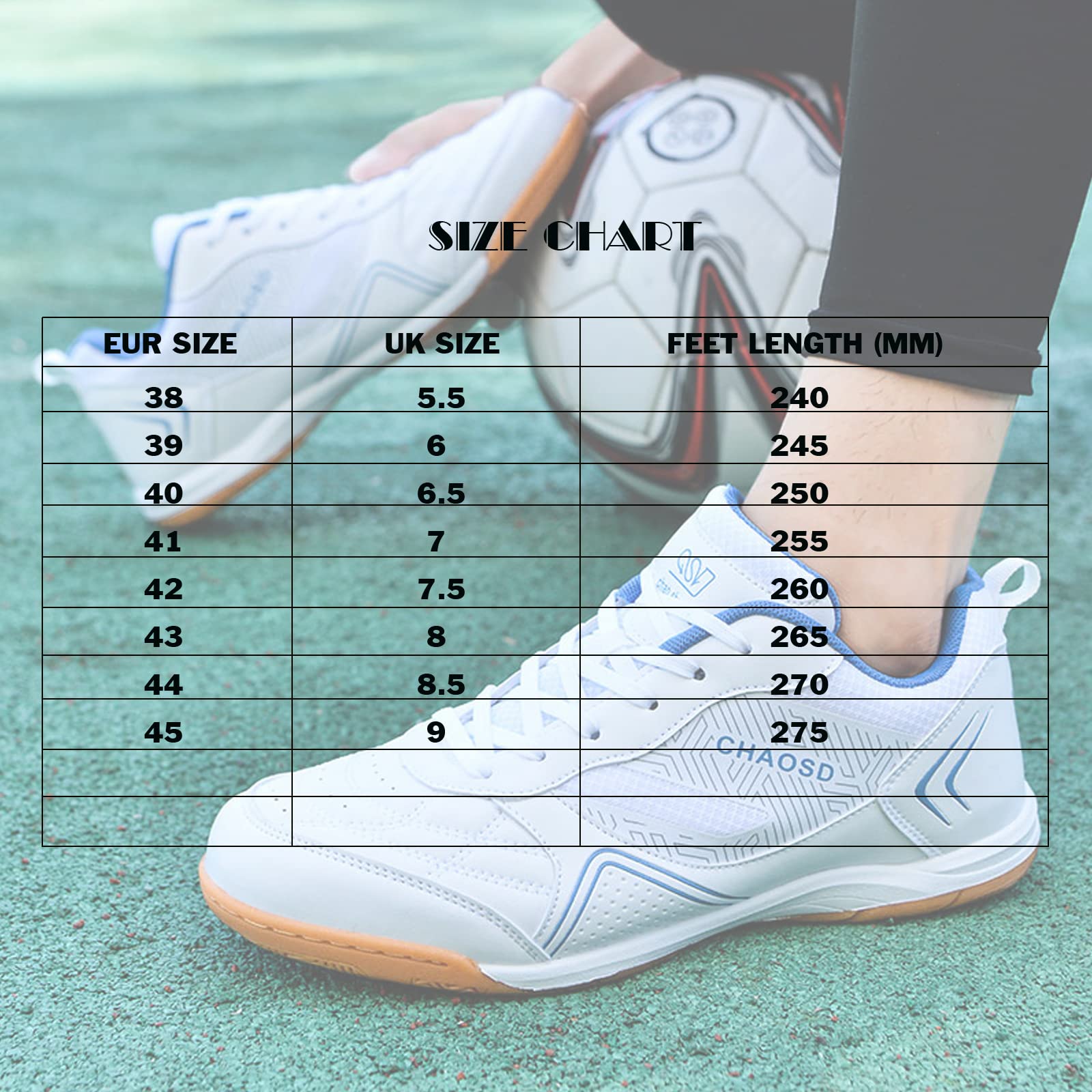LZQpearl Buty do piłki nożnej, unisex, oddychające, antypoślizgowe, do wnętrz, do piłki nożnej, IC/IN płaskie trampki do lekkoatletyki, dla dzieci, nastolatków, chłopców, dziewcząt i dorosłych mężczyzn kobiet (białe, 8 UK)